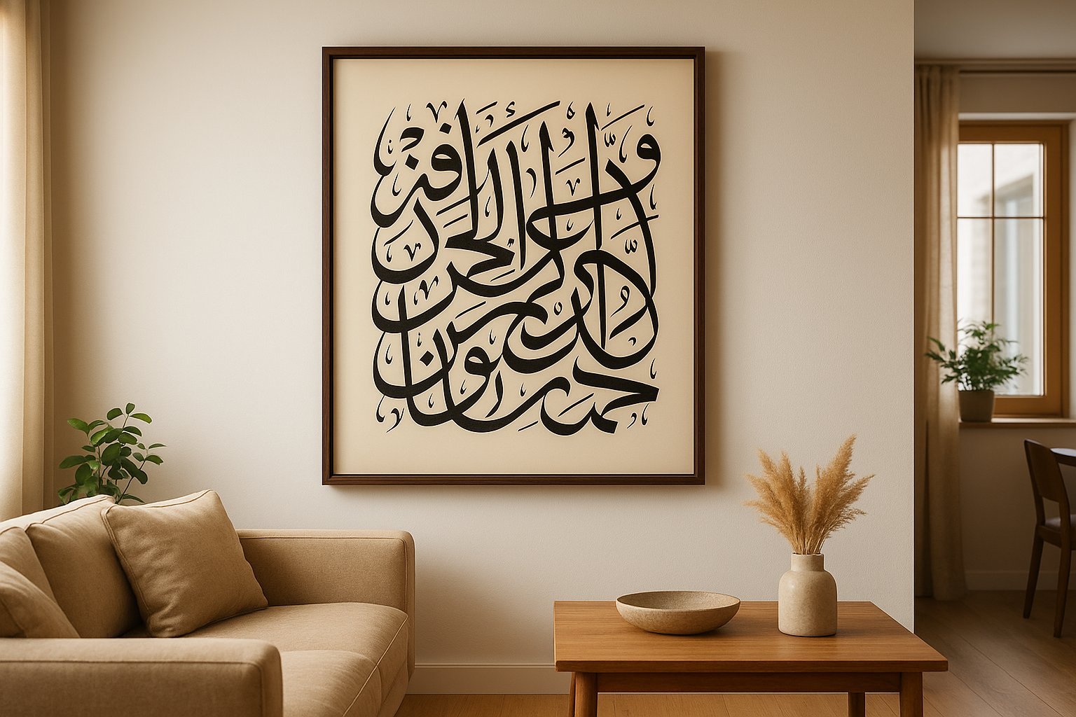 arabic calligraphy in house 